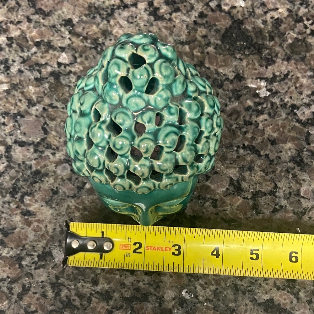 Green Buddha Head Ceramic potpourri holder home Decor - Picture 2 of 9